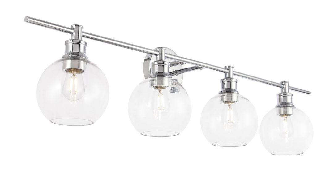4 Light Chrome And Clear Glass Wall Sconce