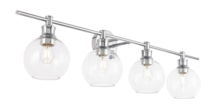 4 Light Chrome And Clear Glass Wall Sconce
