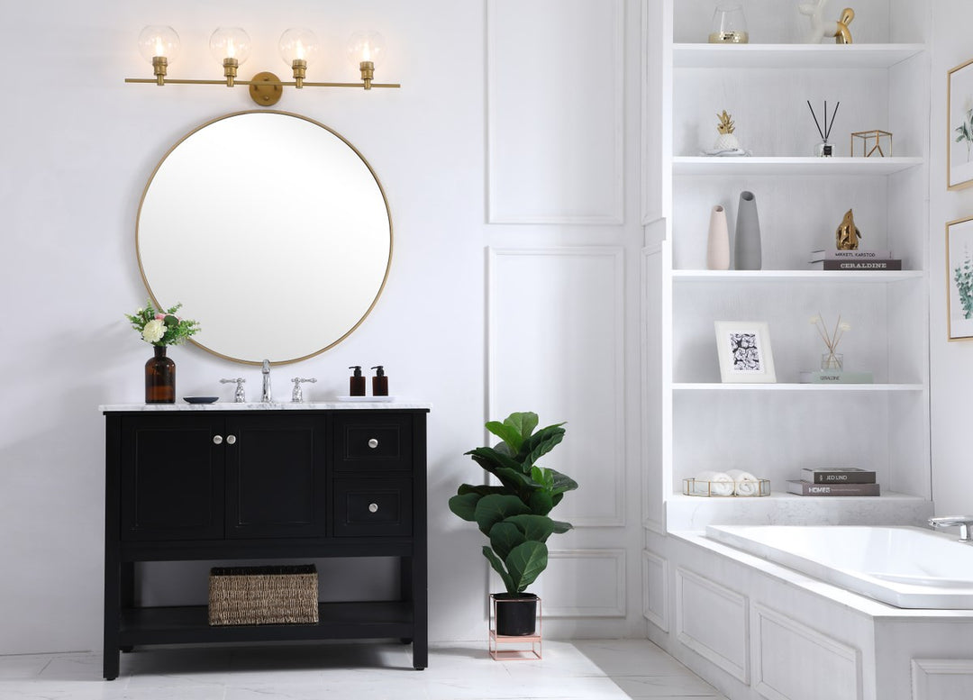 4 Light Brass And Clear Glass Wall Sconce