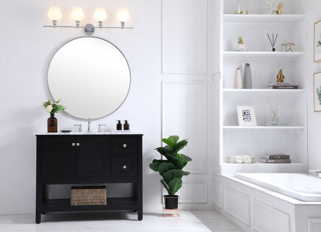 4 Light Chrome And Frosted White Glass Wall Sconce