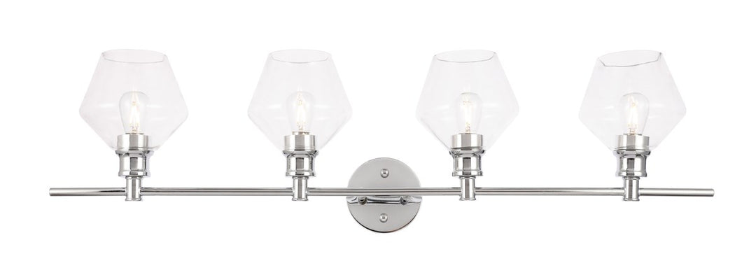 4 Light Chrome And Clear Glass Wall Sconce by Living District