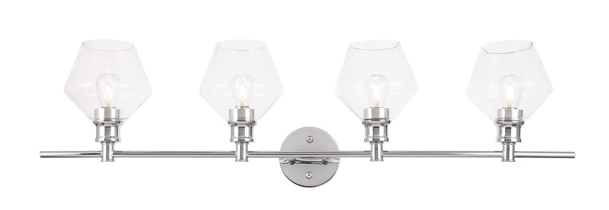 4 Light Chrome And Clear Glass Wall Sconce by Living District