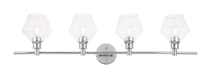 4 Light Chrome And Clear Glass Wall Sconce by Living District