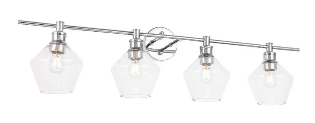 4 Light Chrome And Clear Glass Wall Sconce