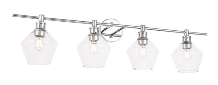 4 Light Chrome And Clear Glass Wall Sconce