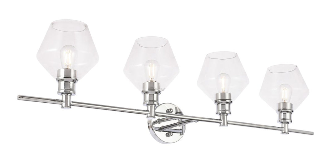 4 Light Chrome And Clear Glass Wall Sconce