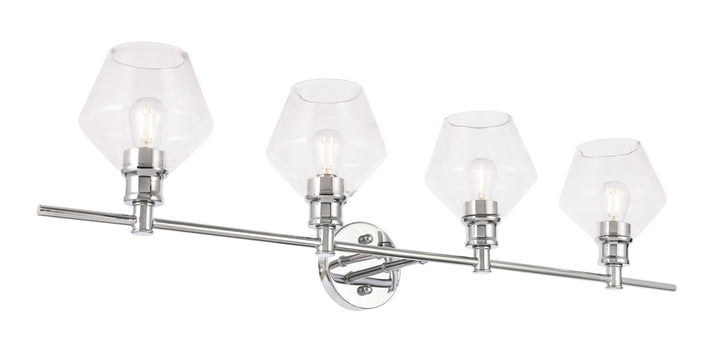 4 Light Chrome And Clear Glass Wall Sconce