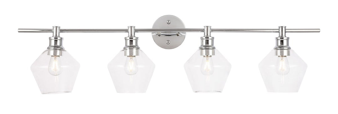 4 Light Chrome And Clear Glass Wall Sconce