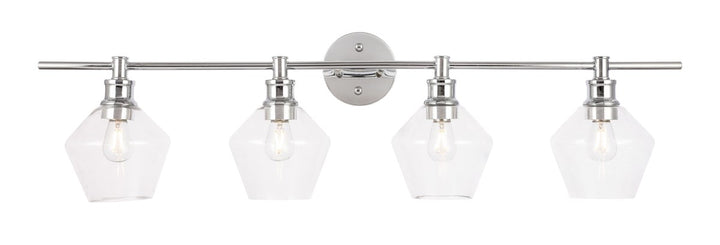 4 Light Chrome And Clear Glass Wall Sconce