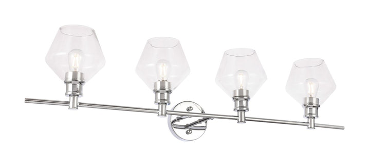 4 Light Chrome And Clear Glass Wall Sconce