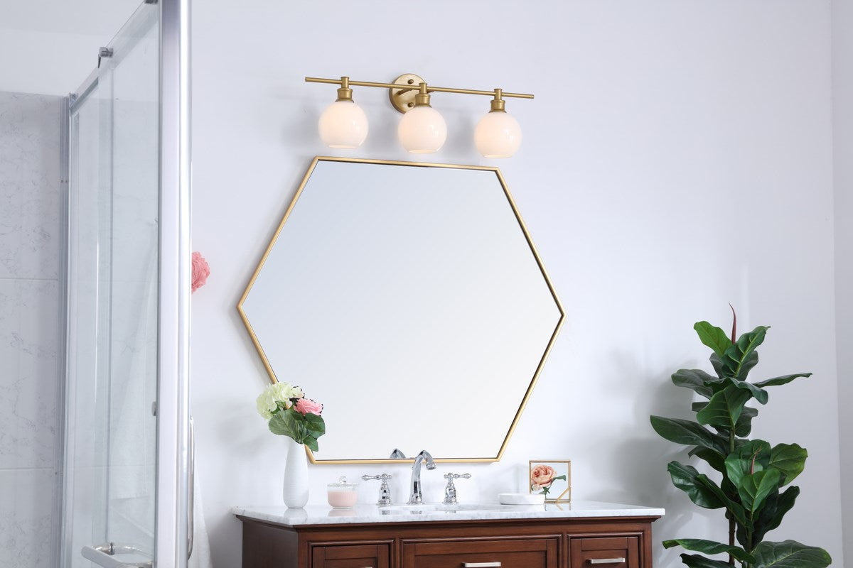 3 Light Brass And Frosted White Glass Wall Sconce