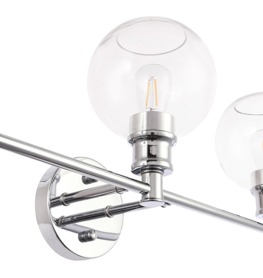 3 Light Chrome And Clear Glass Wall Sconce