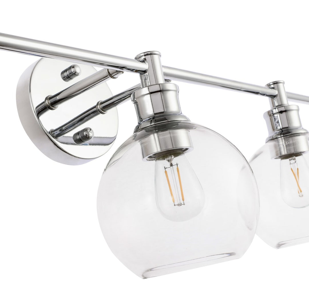 3 Light Chrome And Clear Glass Wall Sconce