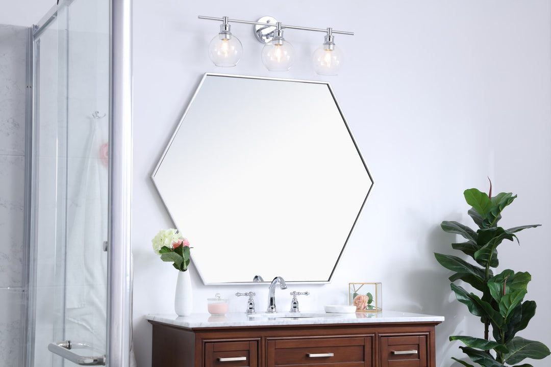 3 Light Chrome And Clear Glass Wall Sconce