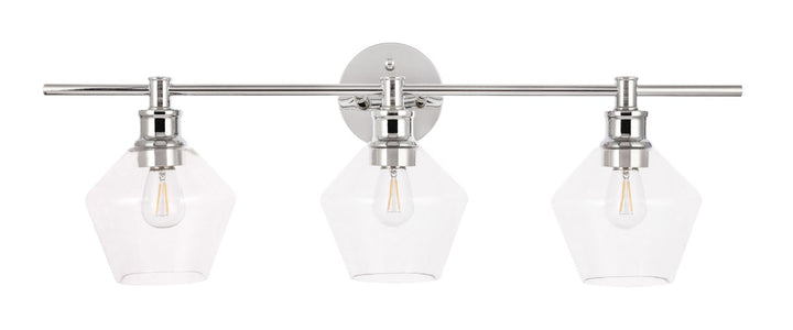 3 Light Chrome And Clear Glass Wall Sconce
