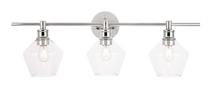 3 Light Chrome And Clear Glass Wall Sconce