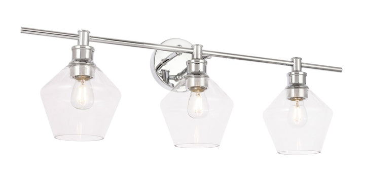 3 Light Chrome And Clear Glass Wall Sconce