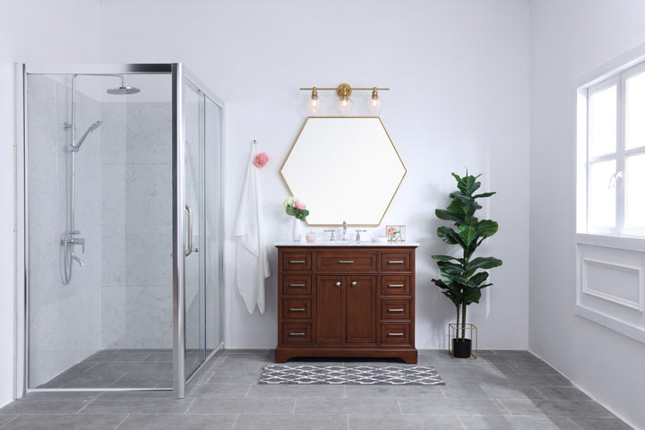 3 Light Brass And Clear Glass Wall Sconce