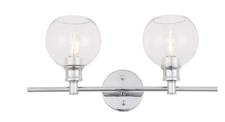 2 Light Chrome And Clear Glass Wall Sconce by Living District