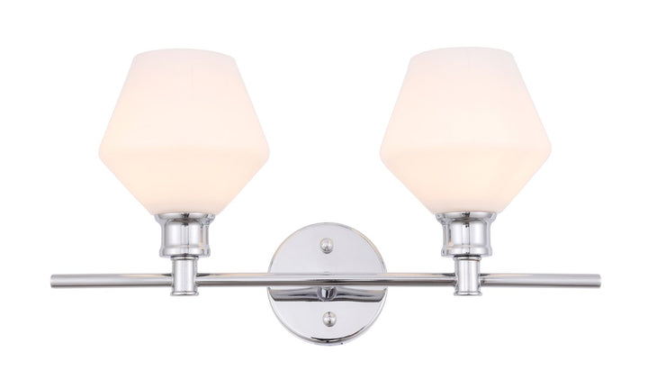 2 Light Chrome And Frosted White Glass Wall Sconce by Living District