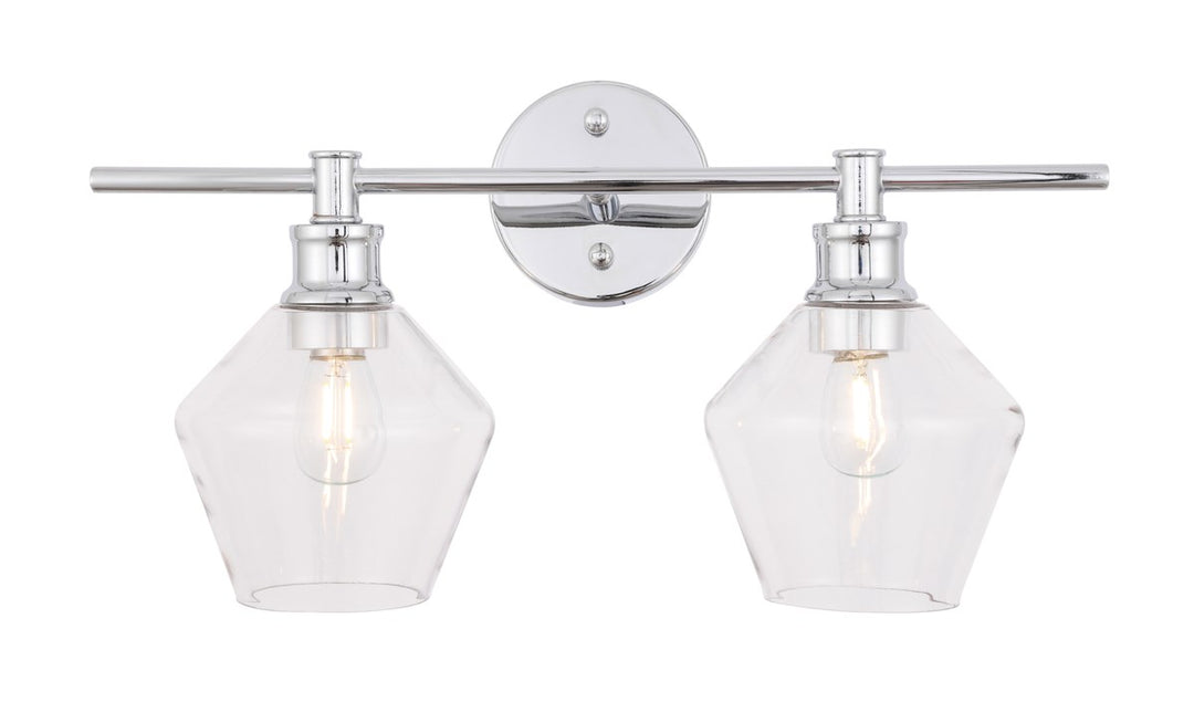 2 Light Chrome And Clear Glass Wall Sconce