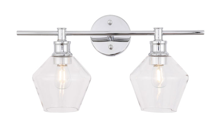 2 Light Chrome And Clear Glass Wall Sconce