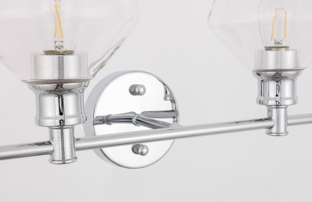 2 Light Chrome And Clear Glass Wall Sconce