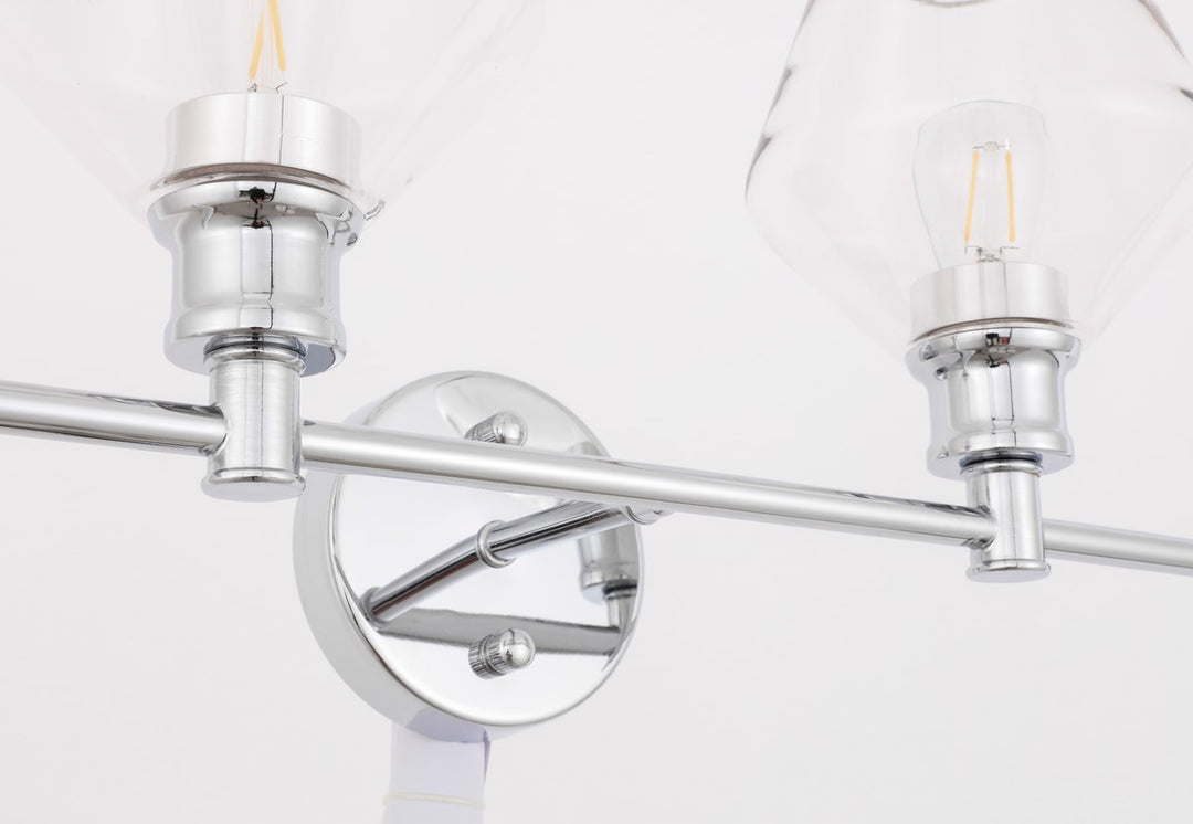 2 Light Chrome And Clear Glass Wall Sconce