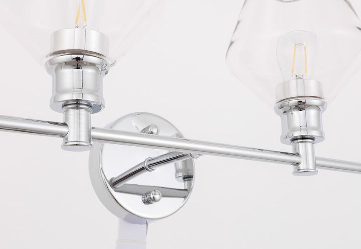 2 Light Chrome And Clear Glass Wall Sconce