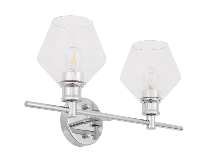 2 Light Chrome And Clear Glass Wall Sconce