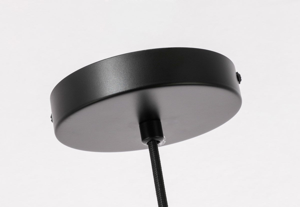 1 Light Black And Clear Glass Pendant