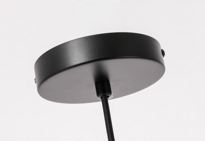 1 Light Black And Clear Glass Pendant