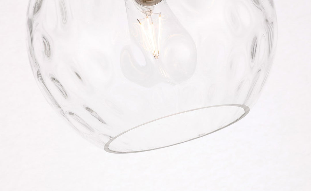 1 Light Black And Clear Glass Pendant