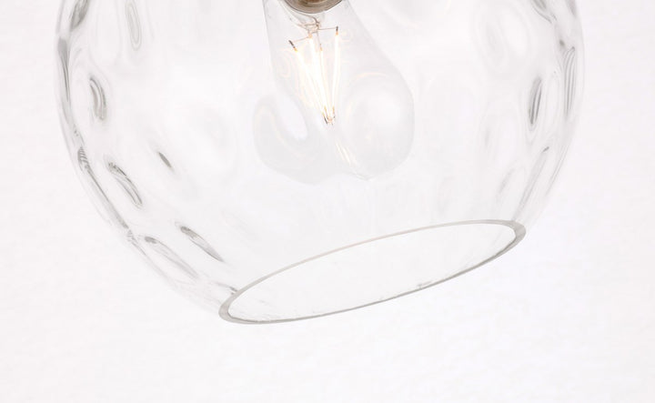 1 Light Black And Clear Glass Pendant