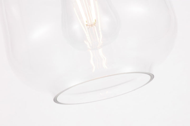 1 Light Black And Clear Glass Flush Mount