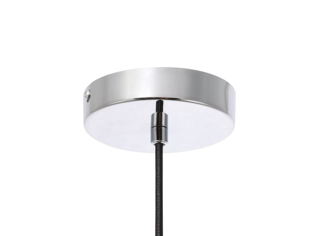 1 Light Chrome And Clear Glass Pendant
