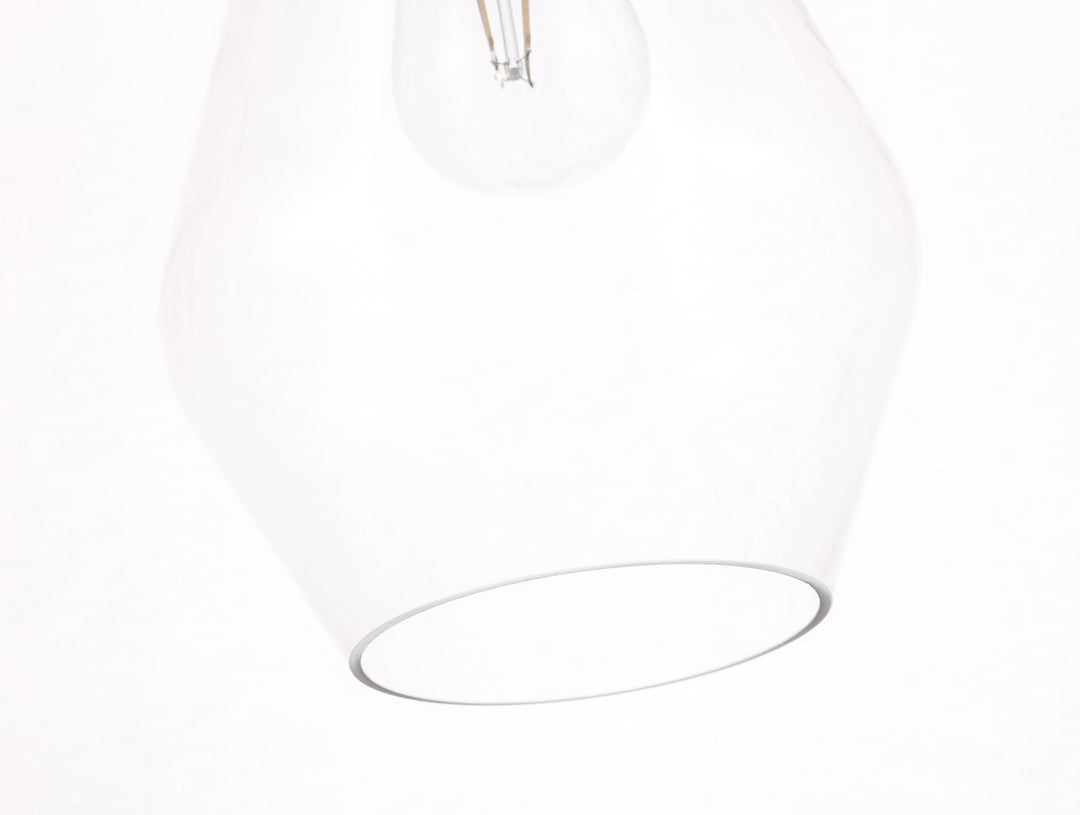 1 Light Black And Clear Glass Pendant