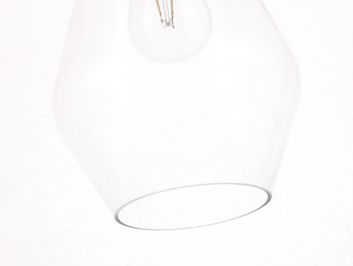 1 Light Black And Clear Glass Pendant