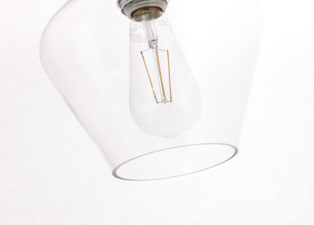 1 Light Chrome And Clear Glass Pendant