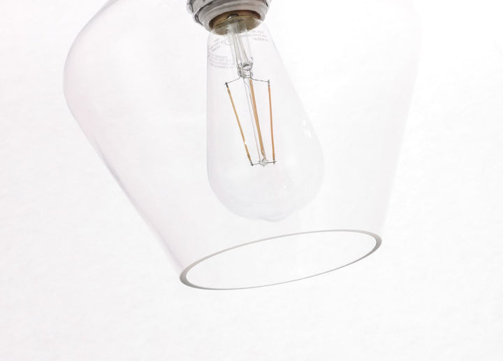 1 Light Chrome And Clear Glass Pendant