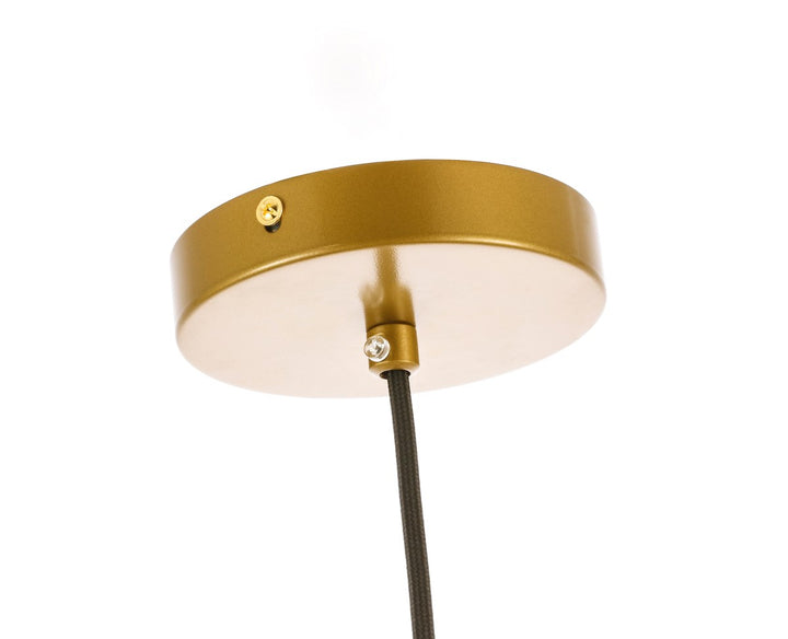 1 Light Brass And Clear Glass Pendant