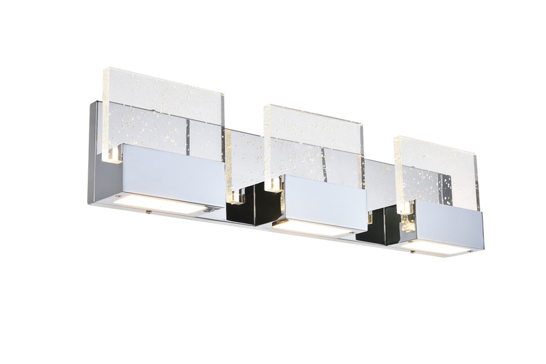 3 Light Chrome Led Wall Sconce