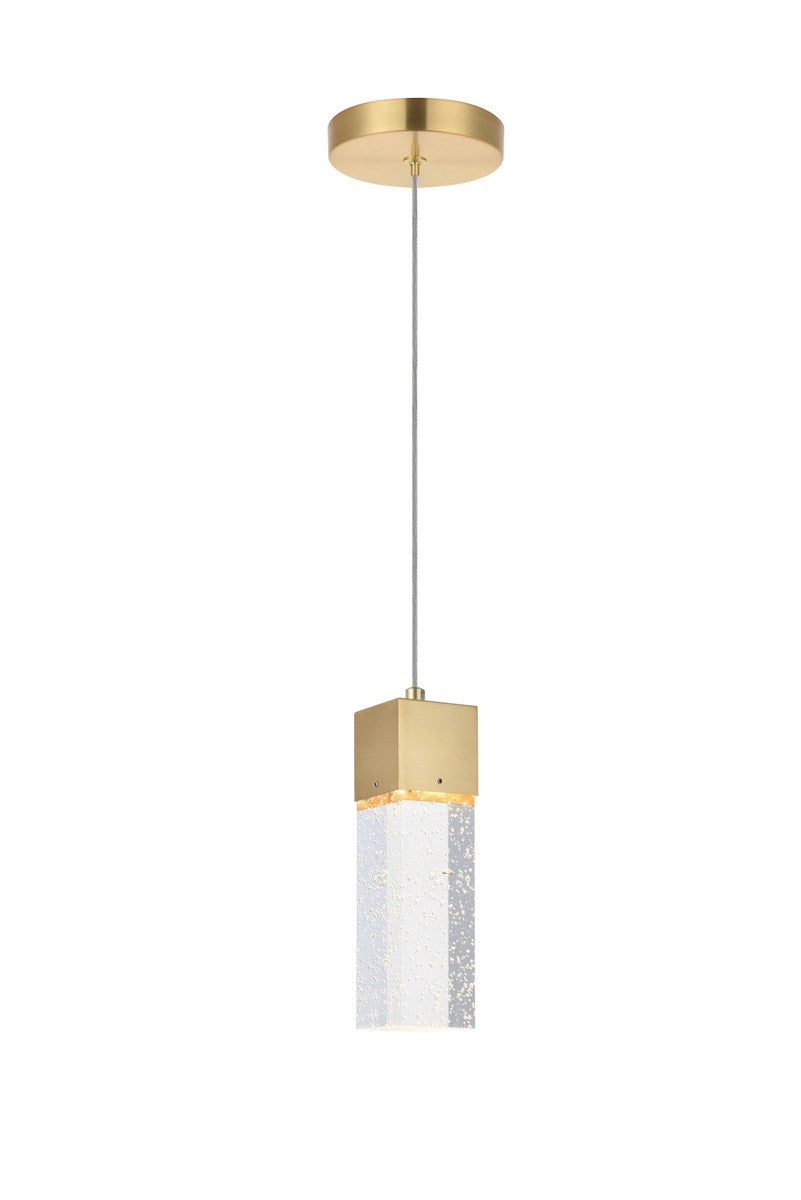 1 Light Gold Led Pendant by Elegant Lighting