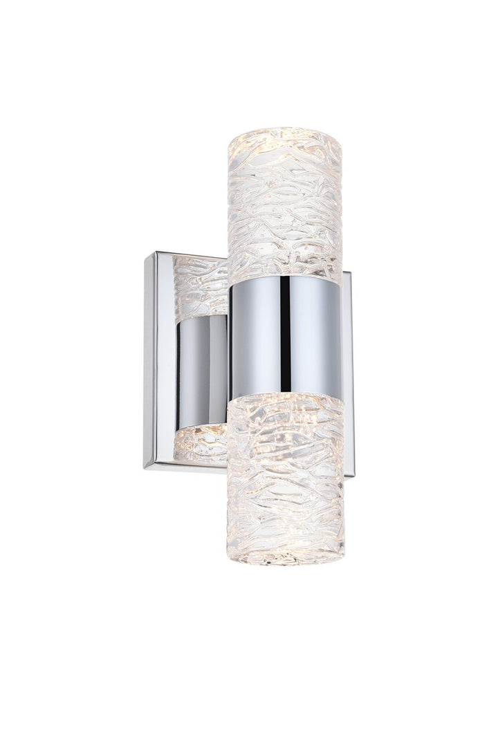 2 Light Chrome Led Wall Sconce by Elegant Lighting