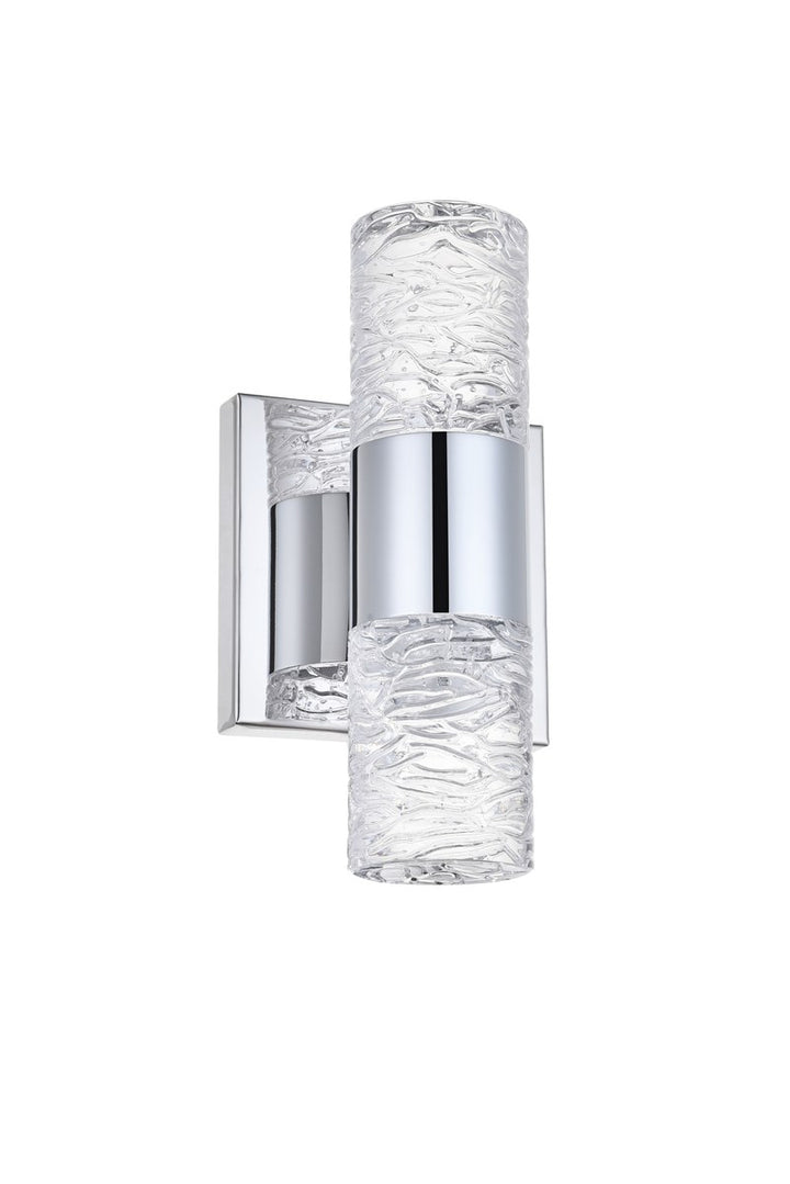 2 Light Chrome Led Wall Sconce