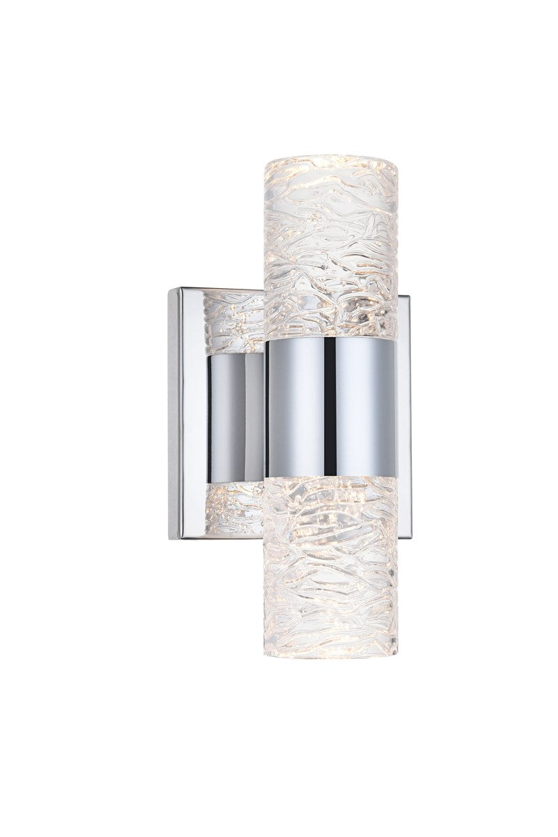 2 Light Chrome Led Wall Sconce