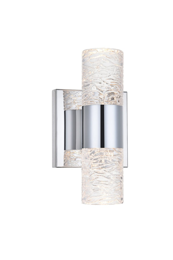 2 Light Chrome Led Wall Sconce