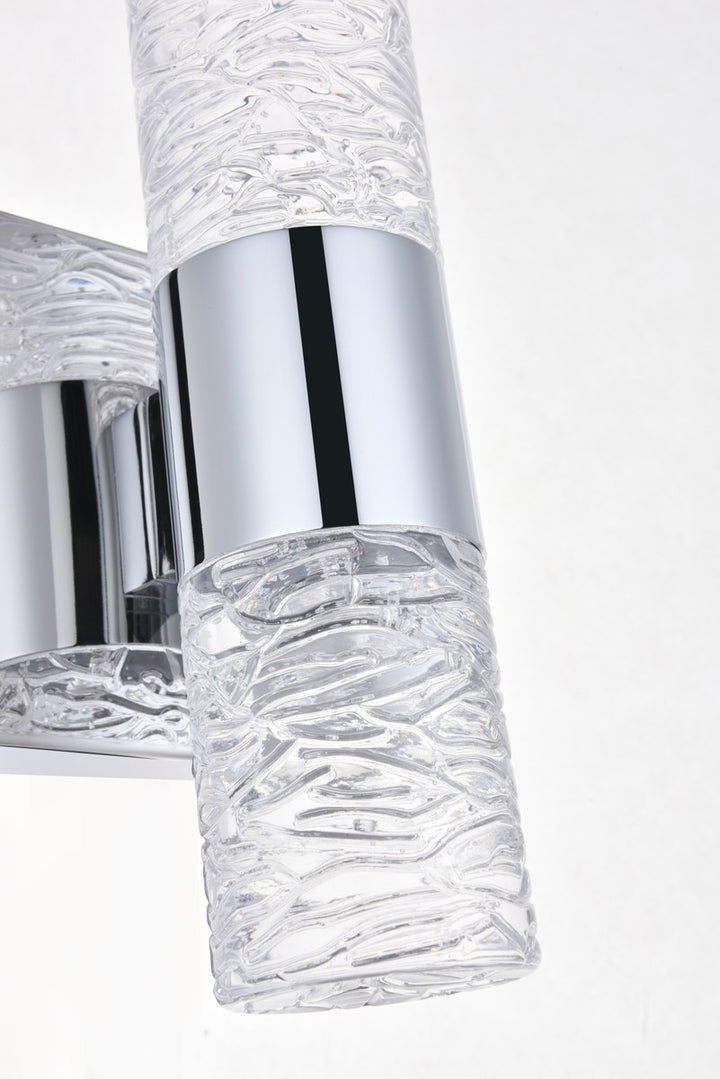 2 Light Chrome Led Wall Sconce