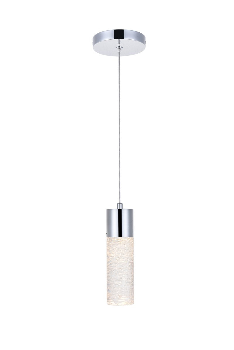 1 Light Chrome Led Pendant by Elegant Lighting