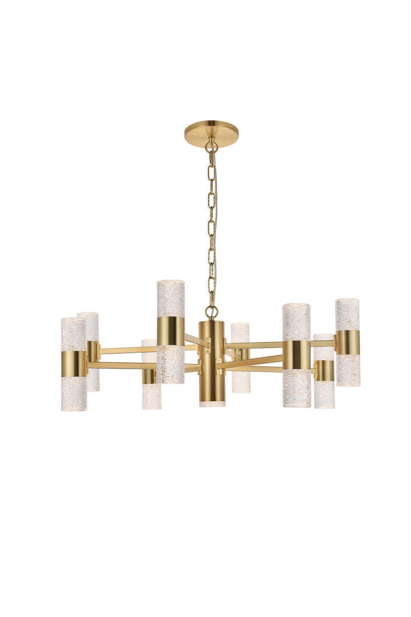 17 Light Gold Led Pendant by Elegant Lighting